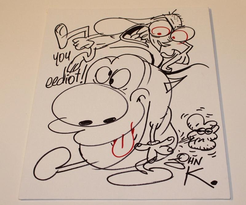 JOHN K THE REN & STIMPY SHOW HAND DRAWN ORIGINAL SIGNED 11x14 ART SKETCH BAS COA - 4