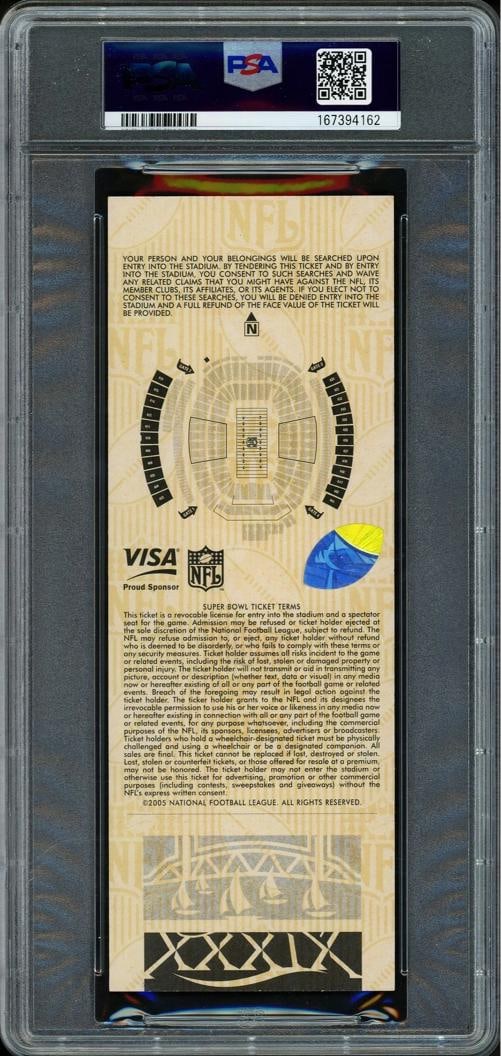Tom Brady Signed 2005 SB XXXIX Full Ticket New England Patriots PSA9 Auto 10 - 2