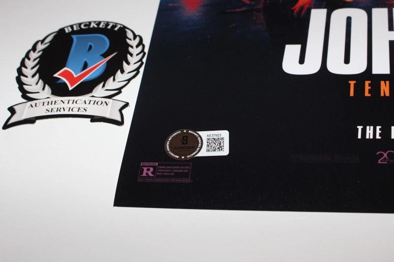 KEANU REEVES SIGNED 'JOHN WICK' 10th ANNIVERSARY 12x18 MOVIE POSTER BECKETT COA - 4