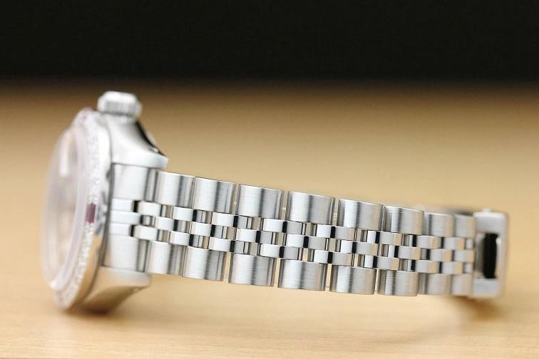 ROLEX LADIES DATEJUST 69174 MOTHER OF PEARL RUBY DIAMOND 18K WHITE GOLD/SS WATCH - 5