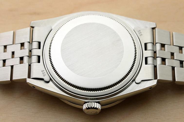MENS ROLEX DATEJUST 16014 RED VIGNETTE DIAMOND RUBY 18K WHITE GOLD STEEL WATCH - 7