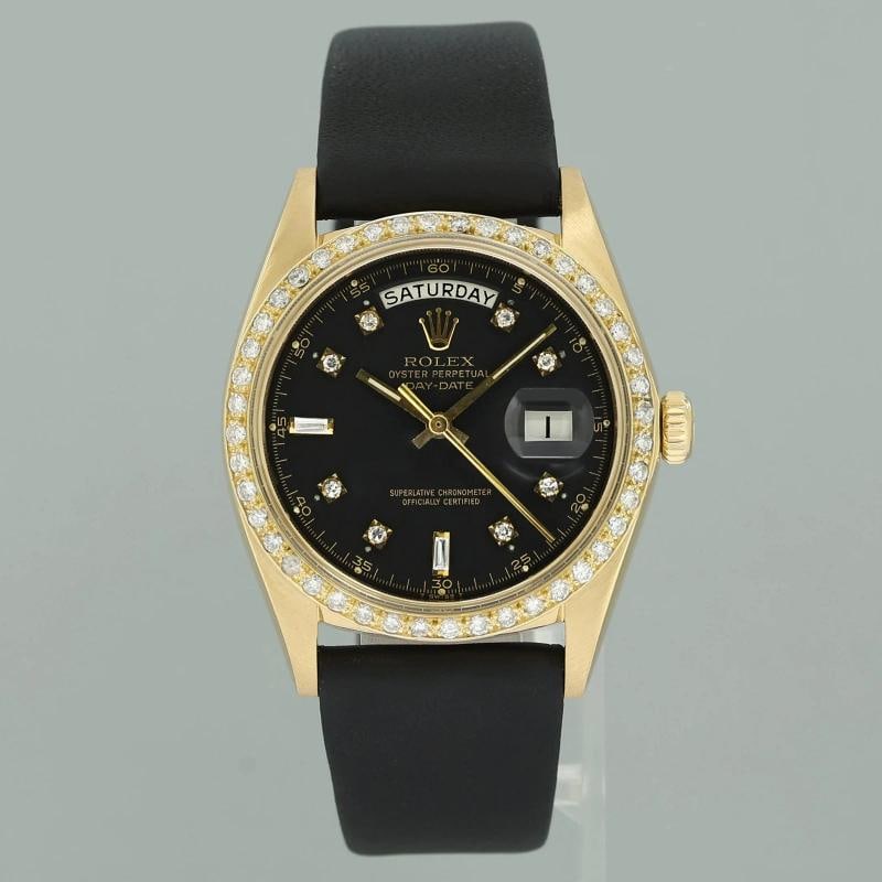 Rolex Day-Date President 1803 Black Diamond Bezel Yellow Gold 36mm Watch Box - 2