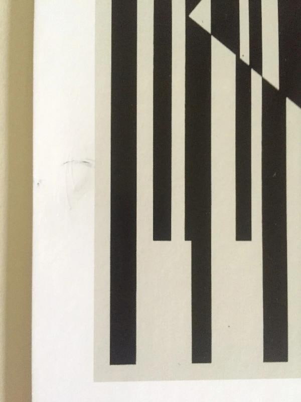 VINTAGE VICTOR VASARELY OP ART MODERNIST LITHOGRAPH PRINT " OET - OET." 1955 - 12