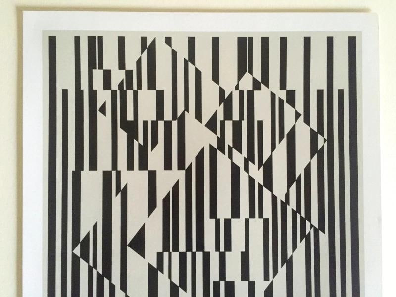 VINTAGE VICTOR VASARELY OP ART MODERNIST LITHOGRAPH PRINT " OET - OET." 1955 - 3