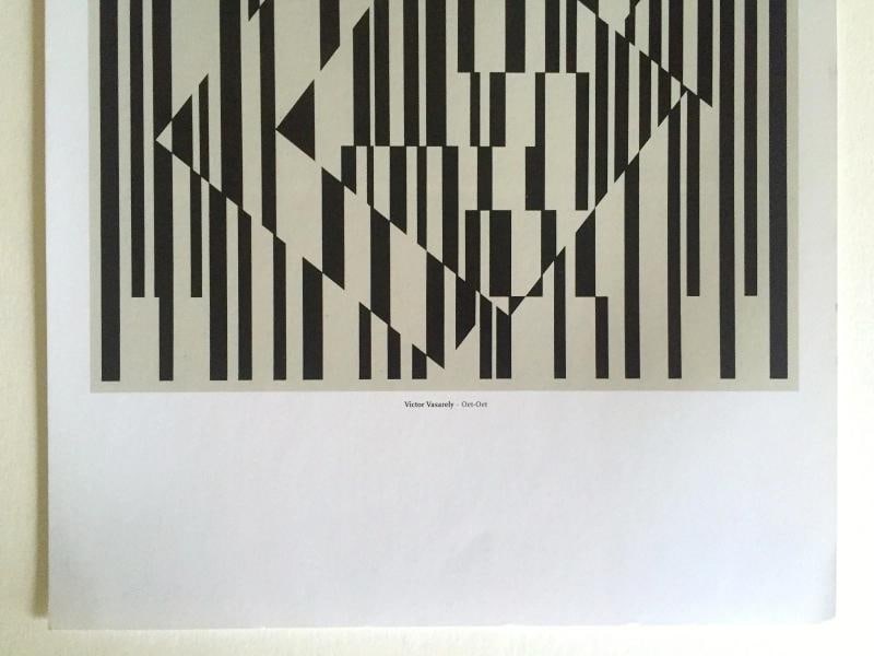 VINTAGE VICTOR VASARELY OP ART MODERNIST LITHOGRAPH PRINT " OET - OET." 1955 - 4