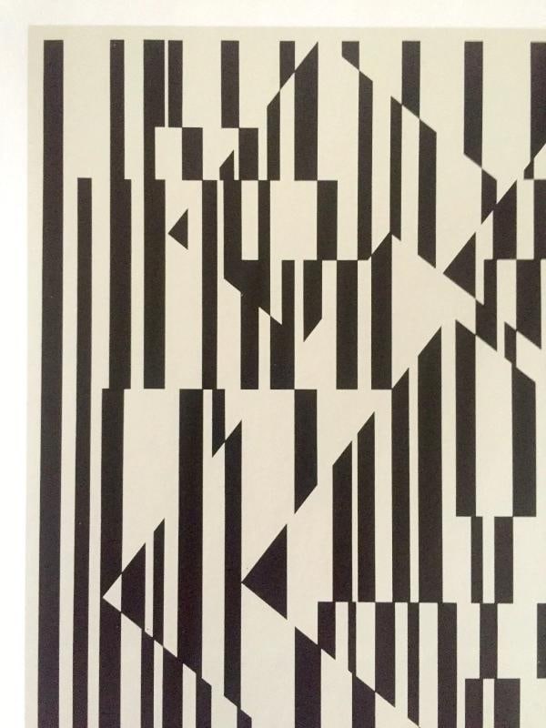 VINTAGE VICTOR VASARELY OP ART MODERNIST LITHOGRAPH PRINT " OET - OET." 1955 - 5