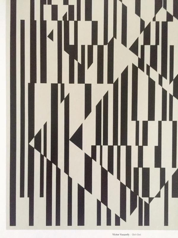 VINTAGE VICTOR VASARELY OP ART MODERNIST LITHOGRAPH PRINT " OET - OET." 1955 - 7