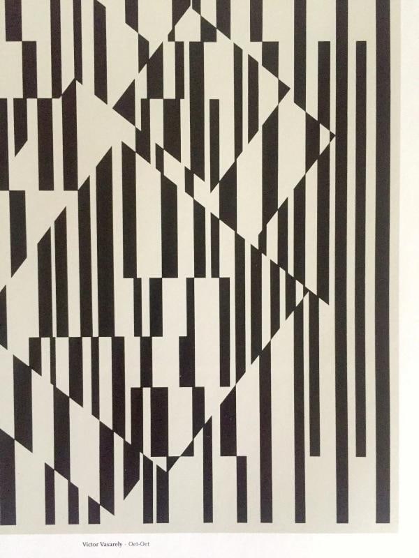 VINTAGE VICTOR VASARELY OP ART MODERNIST LITHOGRAPH PRINT " OET - OET." 1955 - 8