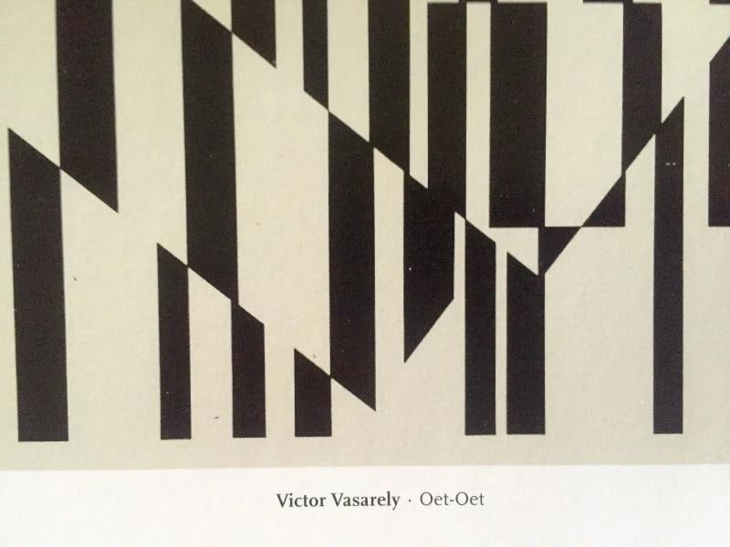 VINTAGE VICTOR VASARELY OP ART MODERNIST LITHOGRAPH PRINT " OET - OET." 1955 - 9