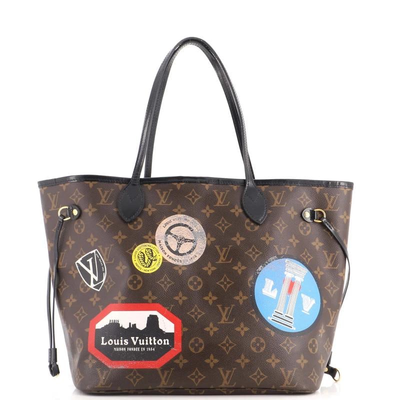 Louis Vuitton Neverfull NM Tote Limited Edition World Tour Monogram Canvas MM: Condition: Pre-owned - Fair,Brand: Louis Vuitton,Exterior Material: Canvas Coated,Style: Totes,Exterior Color: Brown,Department: Women,Size: Mm,Accessories: Pochette