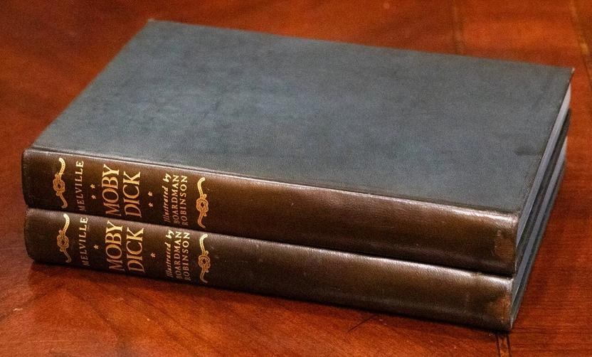 1943 Moby Dick or The Whale by Herman Melville Illustrated Signed Limited 10"Tal - 3