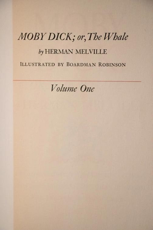 1943 Moby Dick or The Whale by Herman Melville Illustrated Signed Limited 10"Tal - 4