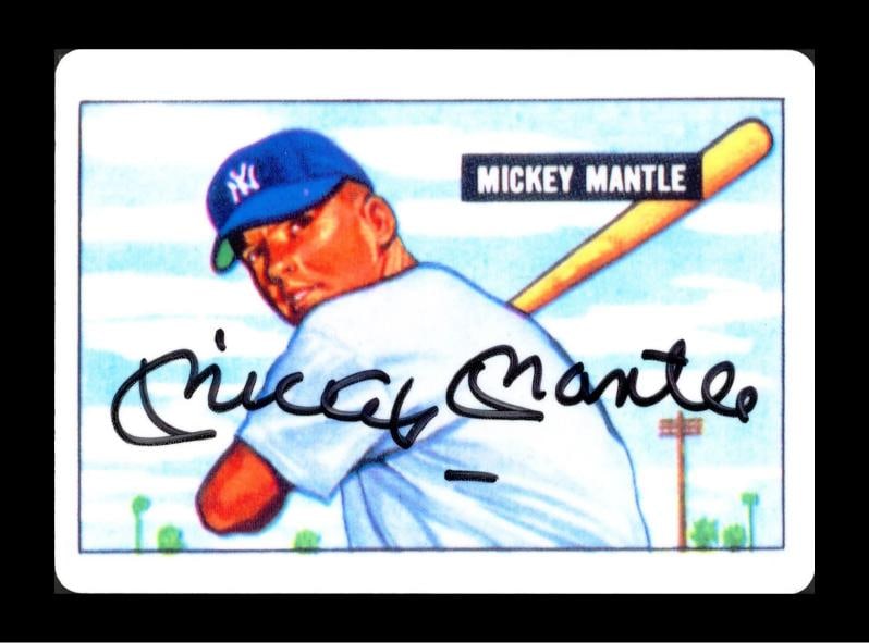 Mickey Mantle Auto Signed 1951 Bowman Porcelain RC Yankees Sig N/M 8 PSA/DNA: Condition: Ungraded - Very good: Not in original packaging or professionally graded,Player/Athlete: Mickey Mantle,Player: Mickey Mantle,Team: New York Yankees,Sport: Baseball,Product: