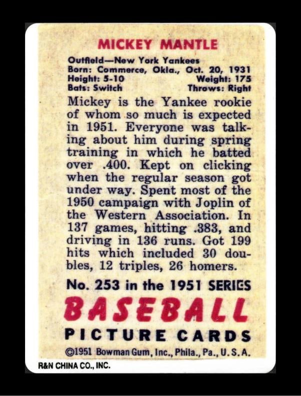 Mickey Mantle Auto Signed 1951 Bowman Porcelain RC Yankees Sig N/M 8 PSA/DNA - 2