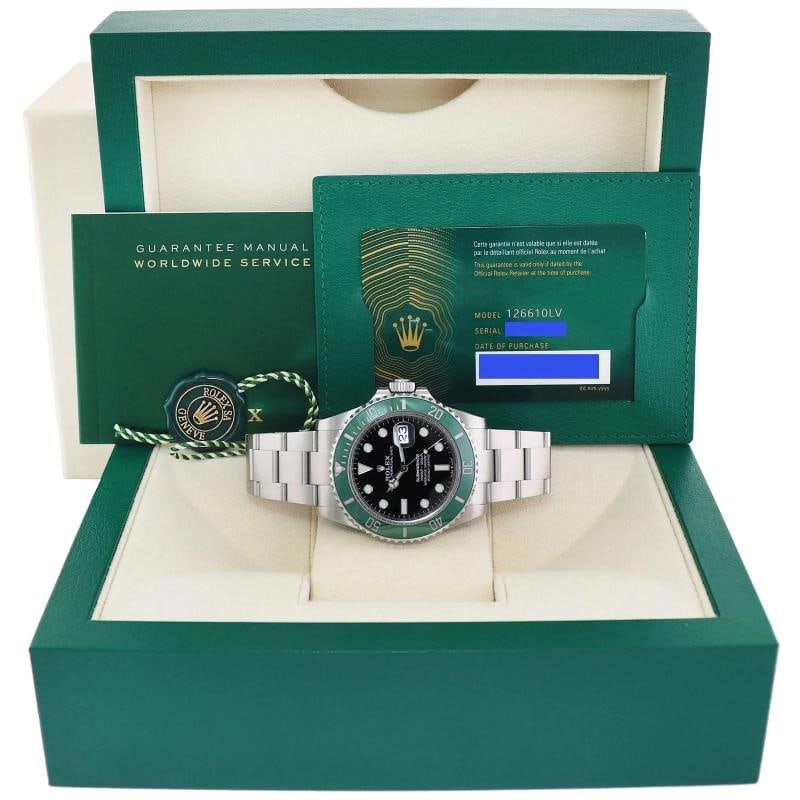 MINT NEW PAPERS Rolex 126610lv Submariner Starbucks MK1 Mark 1 41mm Watch Box - 8