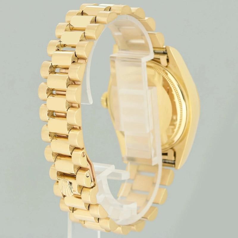Rolex President Day Date 18038 Yellow Gold Silver Stick Quickset Watch - 4