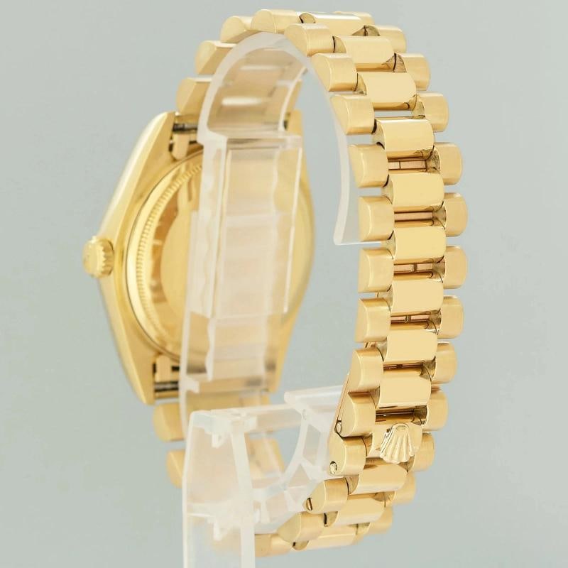 Rolex President Day Date 18038 Yellow Gold Silver Stick Quickset Watch - 5