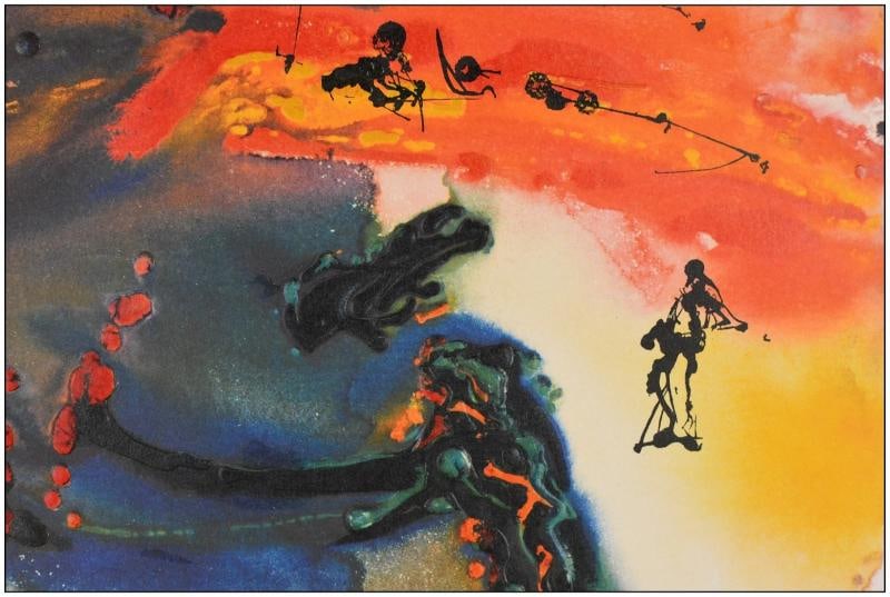 Salvador Dali Original Etching with Embossing Bullfight II Signed Framed Artwork - 4