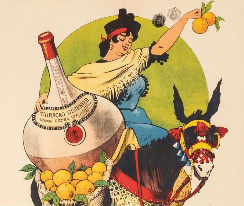 Original Vintage Poster - Gros E. - Curacao Cusenier - Liquor - Donkey - 1899 - 2