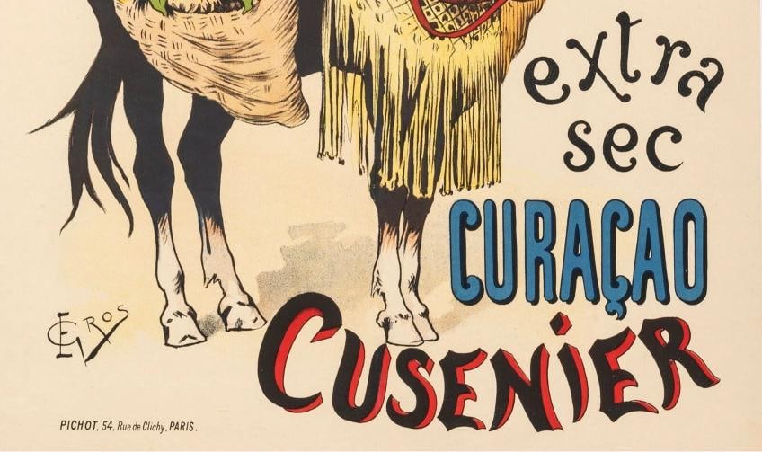 Original Vintage Poster - Gros E. - Curacao Cusenier - Liquor - Donkey - 1899 - 3