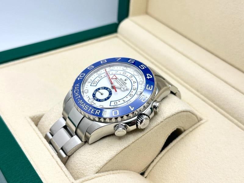 2021 Rolex Yacht Master II 116680 Mercedes Hands Blue Ceramic Steel Box Paper - 4