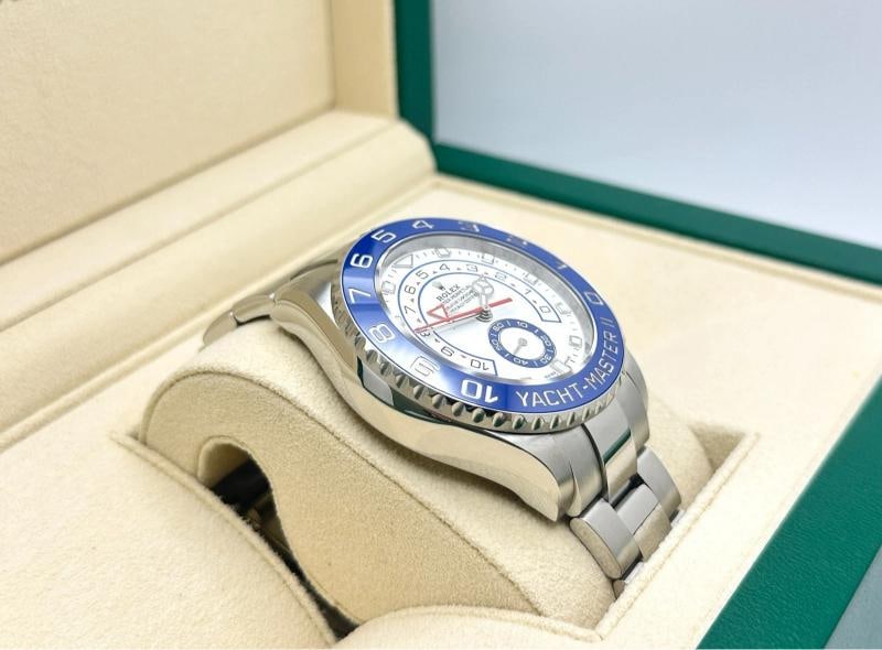 2021 Rolex Yacht Master II 116680 Mercedes Hands Blue Ceramic Steel Box Paper - 6