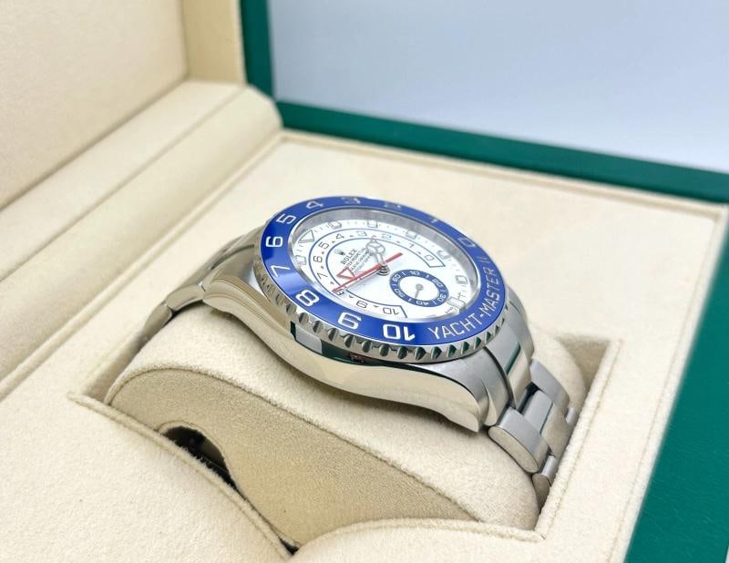 2021 Rolex Yacht Master II 116680 Mercedes Hands Blue Ceramic Steel Box Paper - 7