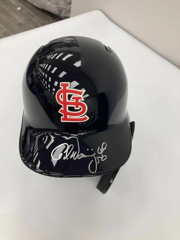 Adam Wainwright Signed 2019 NLCS Game 4 St. Louis Cardinals Game Helmet Beckett: Sport: Baseball,Player: Adam Wainwright,Signed: Yes,Original/Reprint: Original,Autograph Authentication: Beckett Authentication Services (BAS),Product: Helmet,Team: St. Louis Cardinals,Country of