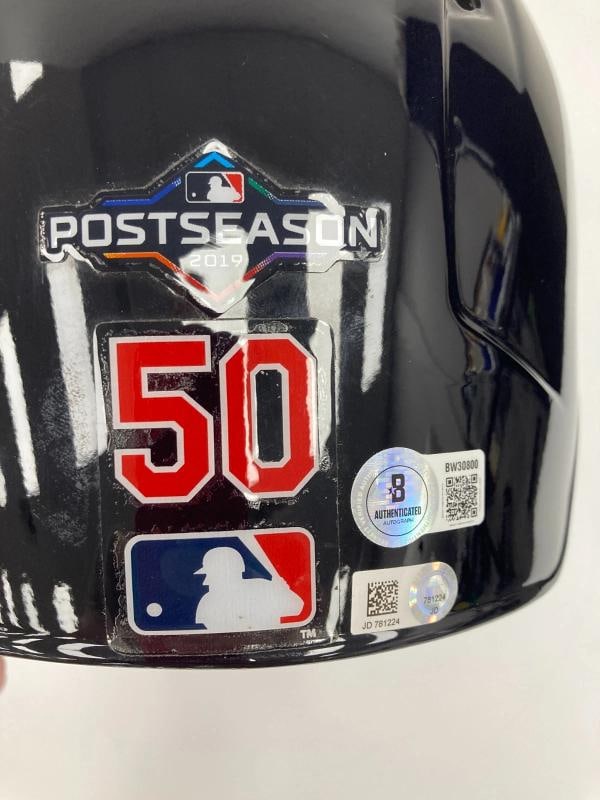 Adam Wainwright Signed 2019 NLCS Game 4 St. Louis Cardinals Game Helmet Beckett - 4