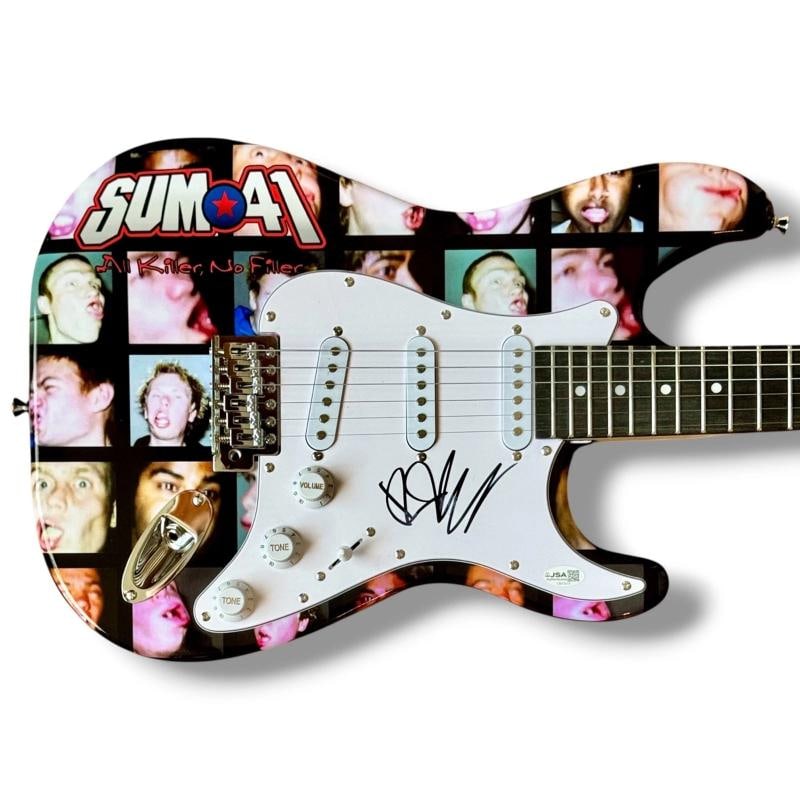 Deryck Whibley Signed Guitar Custom Graphics JSA COA Sum 41 All Killer No Filler: Industry: Music,Signed: Yes,Autograph Authentication: James Spence (JSA),Object Type: Guitar & Guitar Pick,Original/Reproduction: Original,Country of Origin: United States