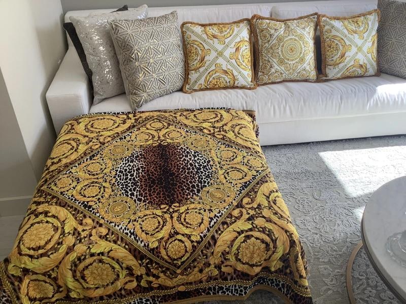 Atelier Versace Custom Made Barocco Animal Print 55Ã¢â‚¬Â55 - 4