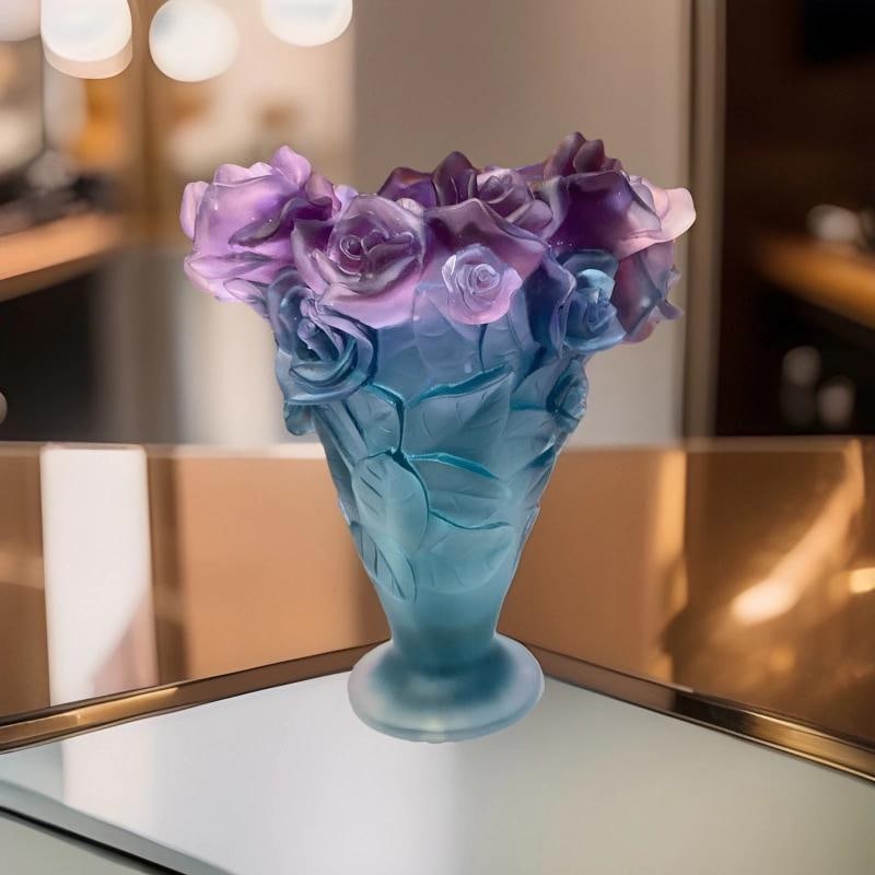 Xl Nancy Daum Style Blue Multi Rose Vase H9Ã¢â‚¬ÂW9Ã¢ - 5