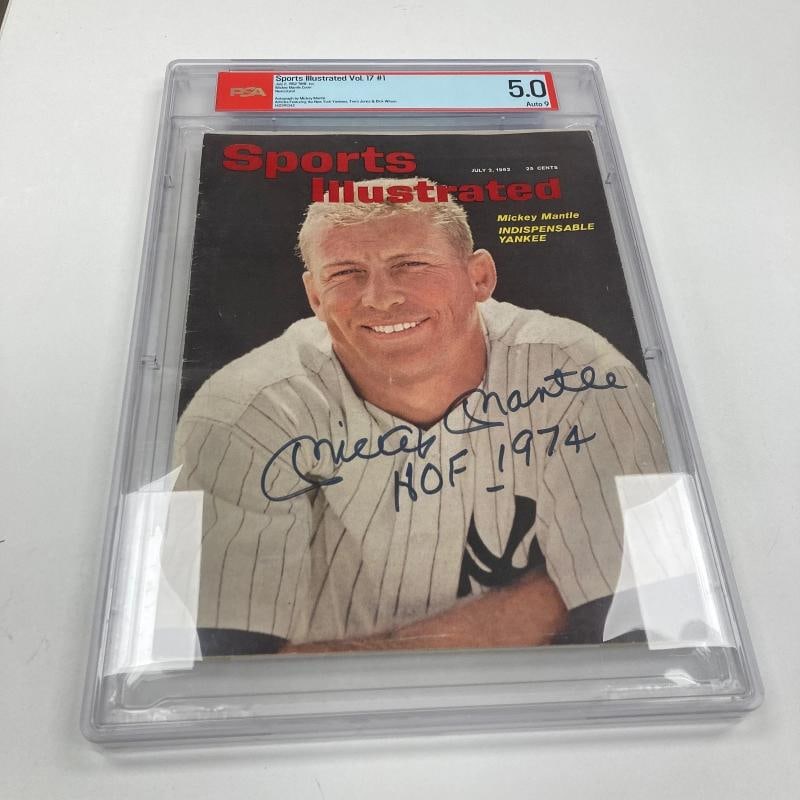 Mickey Mantle "HOF 1974" Signed 1962 Sports Illustrated PSA 9 MINT Auto - 2