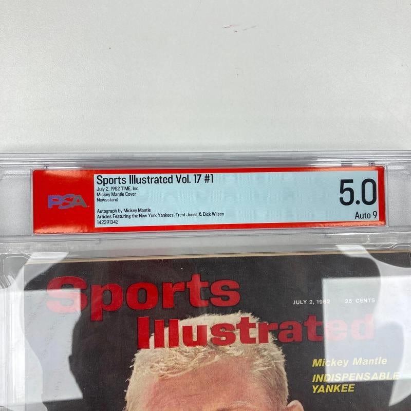 Mickey Mantle "HOF 1974" Signed 1962 Sports Illustrated PSA 9 MINT Auto - 3