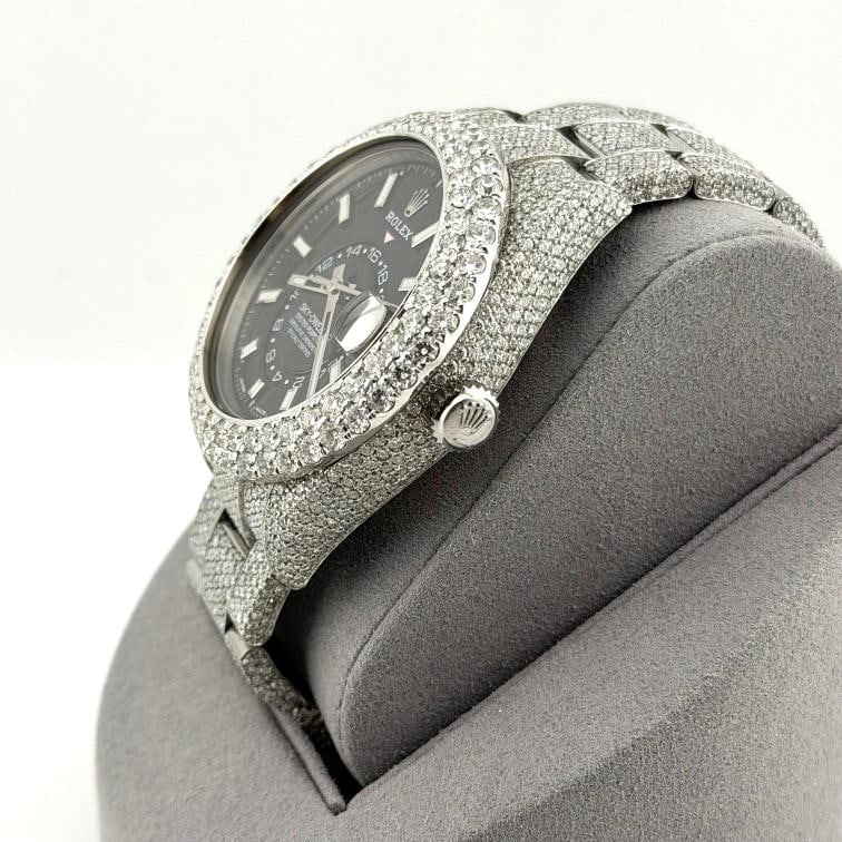 Rolex Sky Dweller 326934 42mm Iced Out Diamond Watch Case Bezel Band Steel - 11