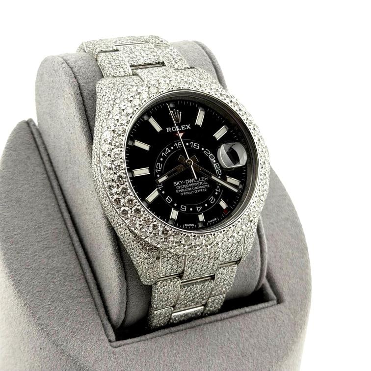 Rolex Sky Dweller 326934 42mm Iced Out Diamond Watch Case Bezel Band Steel - 2