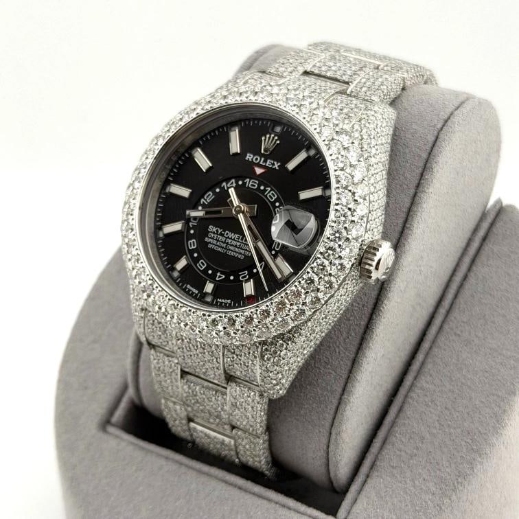 Rolex Sky Dweller 326934 42mm Iced Out Diamond Watch Case Bezel Band Steel - 4