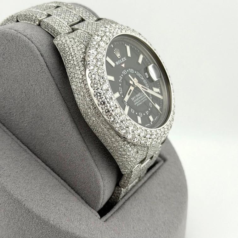 Rolex Sky Dweller 326934 42mm Iced Out Diamond Watch Case Bezel Band Steel - 8