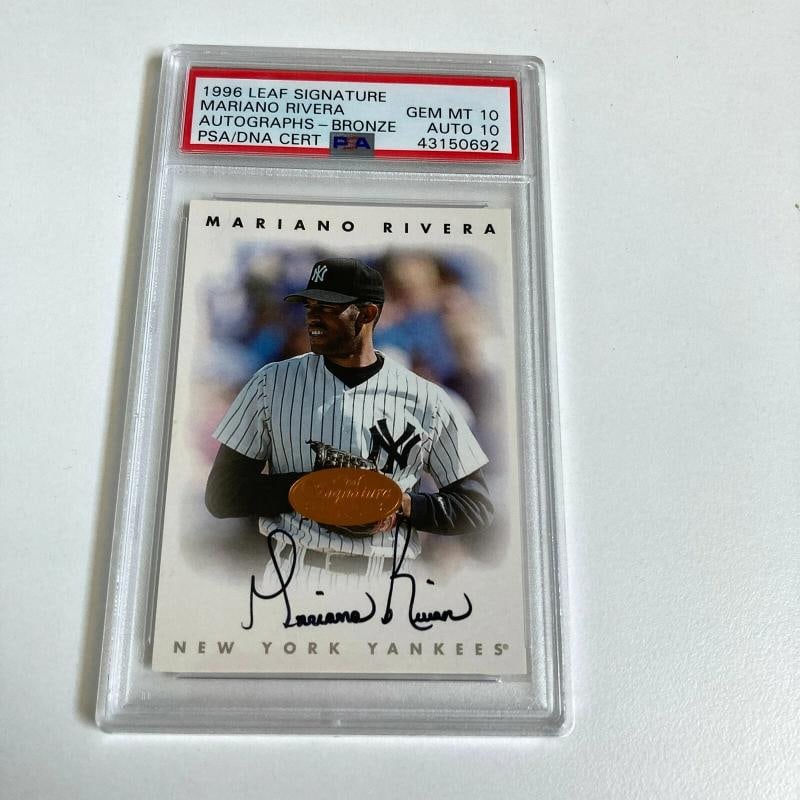 1996 Leaf Signature Mariano Rivera Autographs RC PSA GEM MINT 10: Condition: Ungraded - Excellent: Not in original packaging or professionally graded,Set: 1996 Leaf,Season: 1996,Player/Athlete: Mariano Rivera,Grade: 10,Type: Sports Trading Card,Features: