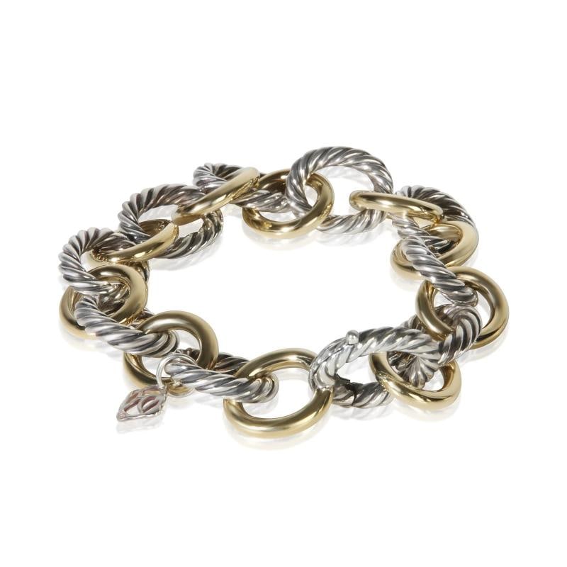David Yurman 1/4 18K Yellow Gold & Sterling Silver Oval Link Bracelet - 3