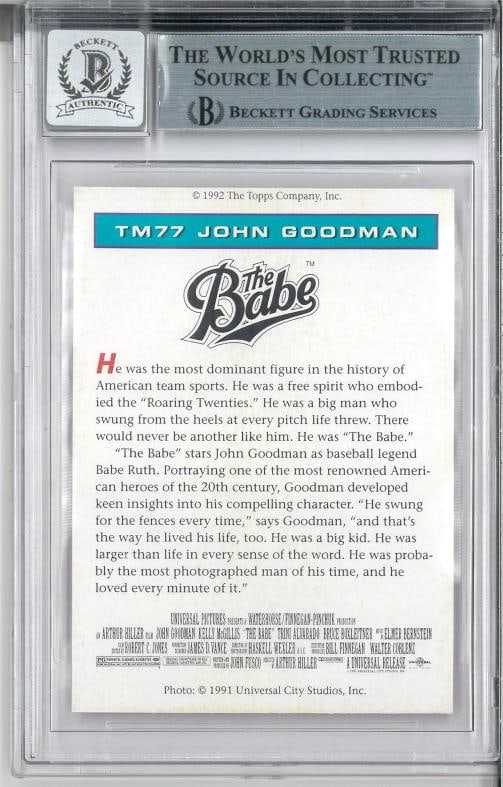 JOHN GOODMAN SIGNED AUTO SLABBED 1992 TOPPS MAGAZINE CARD BAS THE BABE AUTO 10 - 2