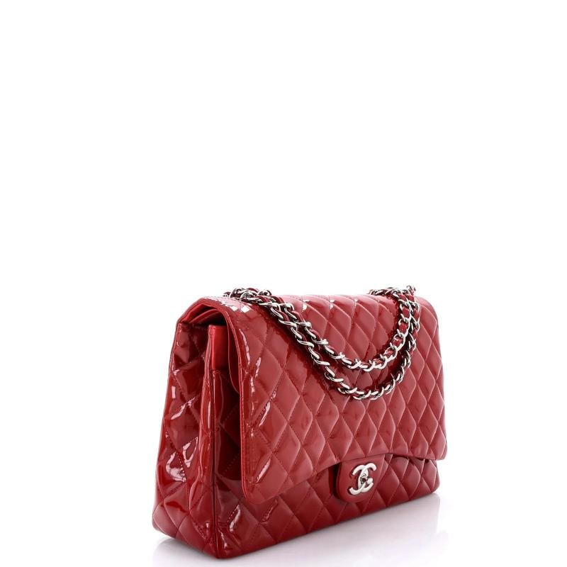 Chanel Classic Double Flap Bag Quilted Patent Maxi - 2