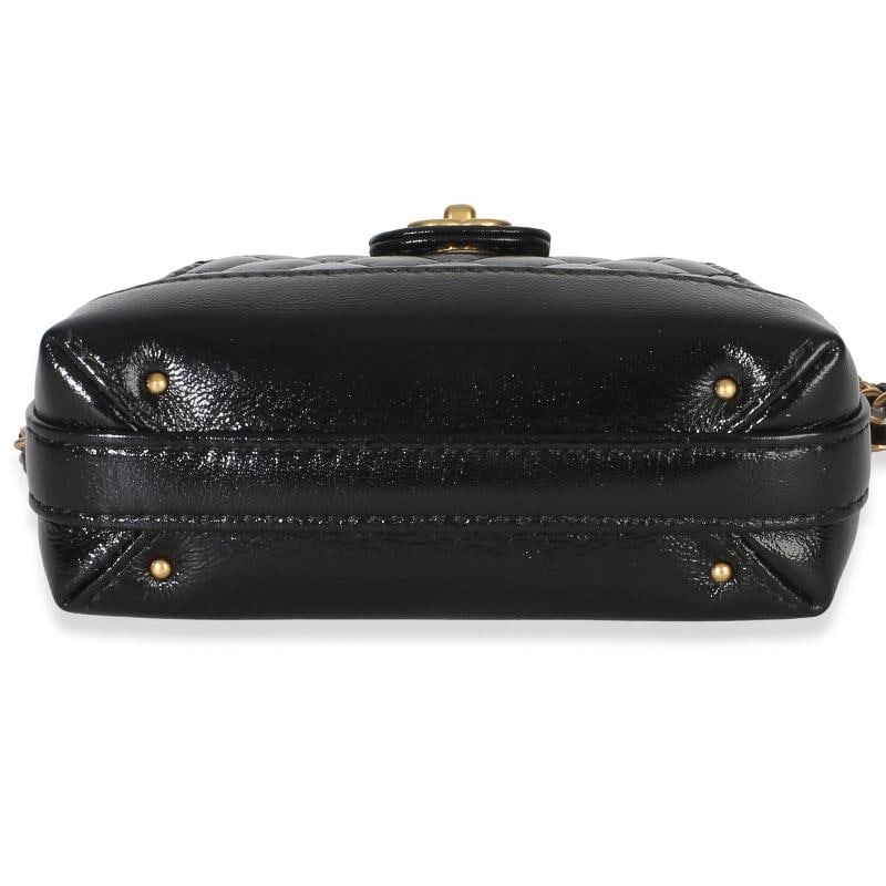 Chanel Black Quilted Shiny Lambskin Nano Cocodoc Clutch With Chain - 4