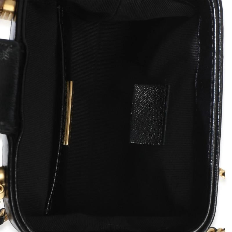 Chanel Black Quilted Shiny Lambskin Nano Cocodoc Clutch With Chain - 5