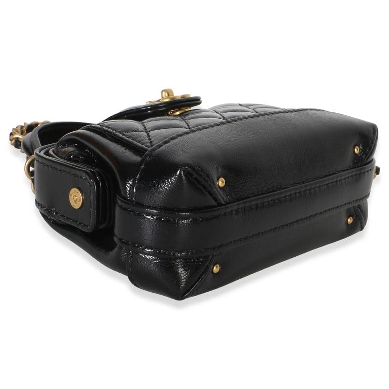 Chanel Black Quilted Shiny Lambskin Nano Cocodoc Clutch With Chain - 6