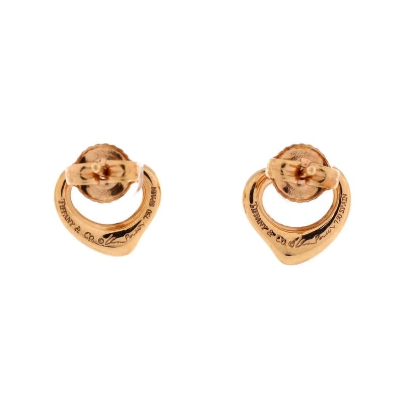 Tiffany & Co. Elsa Peretti Open Heart Earrings 18K Rose Gold 11mm - 3