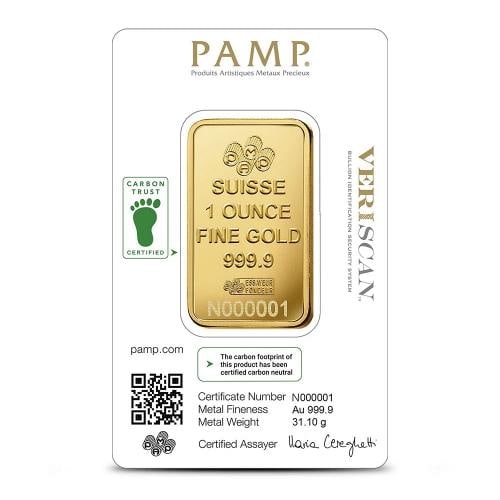 1 oz PAMP Suisse Lady Fortuna Veriscan Gold Bar (New w/ Assay) - 2