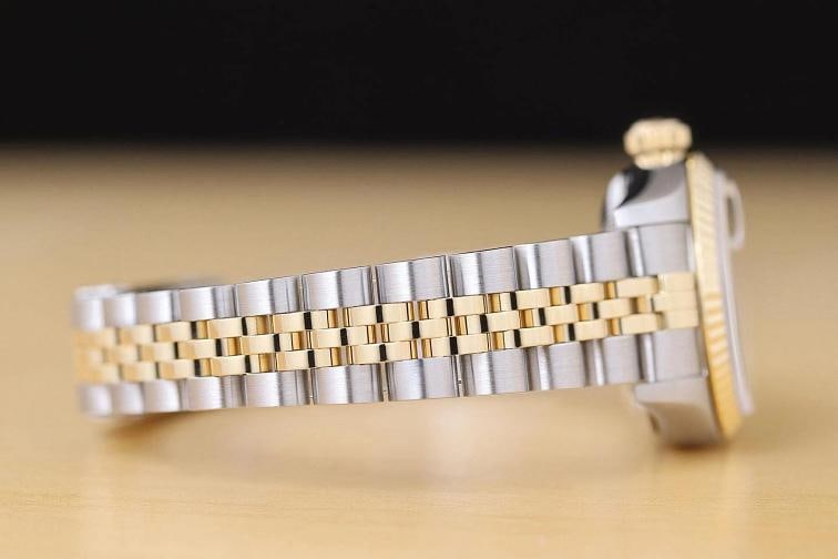 ROLEX LADIES DATEJUST 79173 CHAMPAGNE DIAMOND DIAL 18K GOLD STEEL TWO TONE WATCH - 8