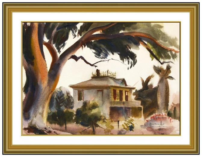 Rex Brandt Original Watercolor Painting Landscape Architecture Signed Framed Art: Also, measuring approximately 12Ã¢â‚¬Â x 16Ã¢â‚¬Â (archival matted to 11Ã¢â‚¬Â x 15Ã