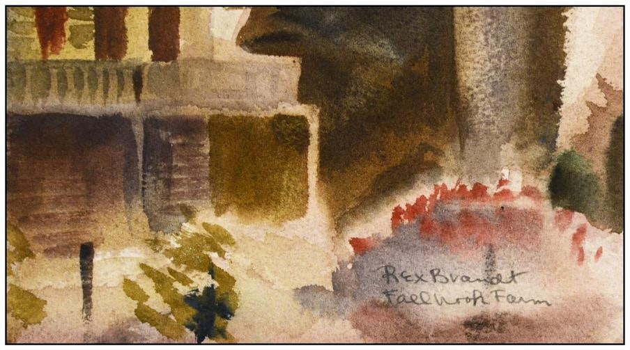 Rex Brandt Original Watercolor Painting Landscape Architecture Signed Framed Art - 3
